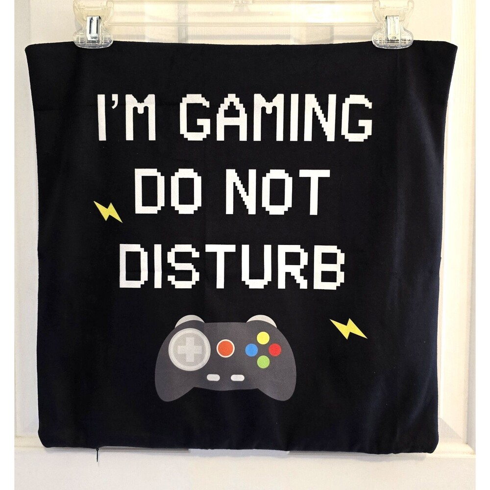 Do Not Disturb Video Gaming Pillow Case Cover Zipper Remote/Controller Pockets